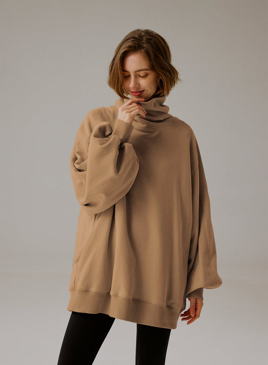 Oversized Turtleneck Sweatshirt - Elegant Comfort 